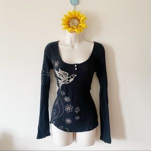 Lucky Brand Embroidered Long Sleeve Shirt